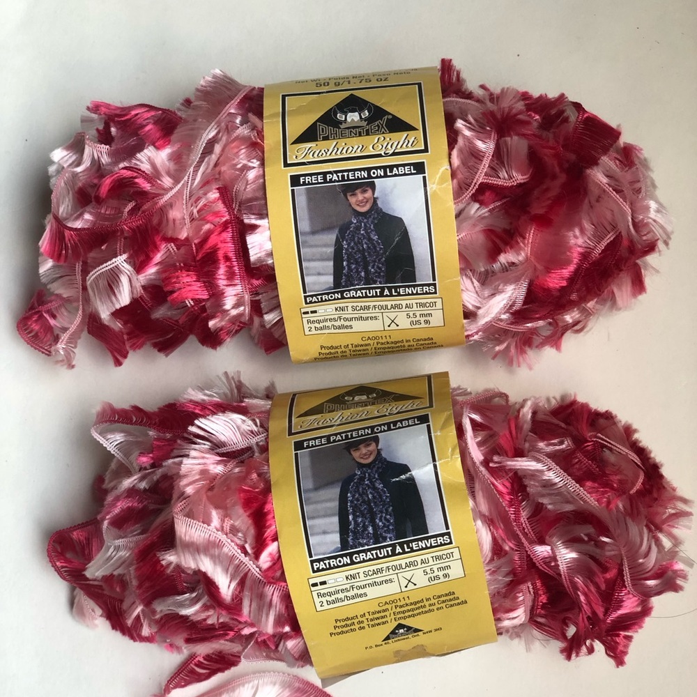 Baby Pinks Phentex Fashion Eight Eyelashe Yarn 2 Skeins Discontinued